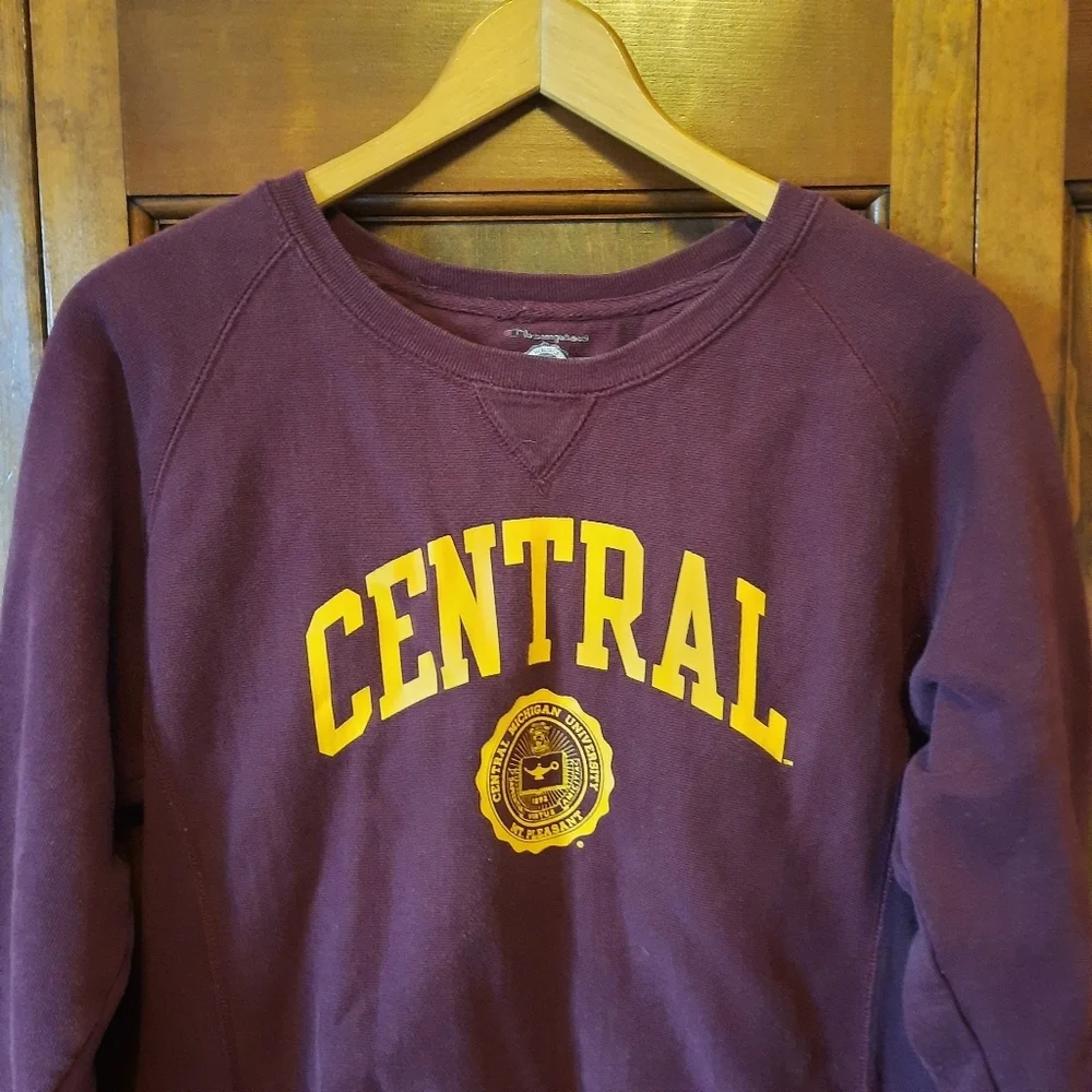 Champion Reverse Weave CMU Central Michigan University Crewneck Sweatshirt - Picture 2 of 9